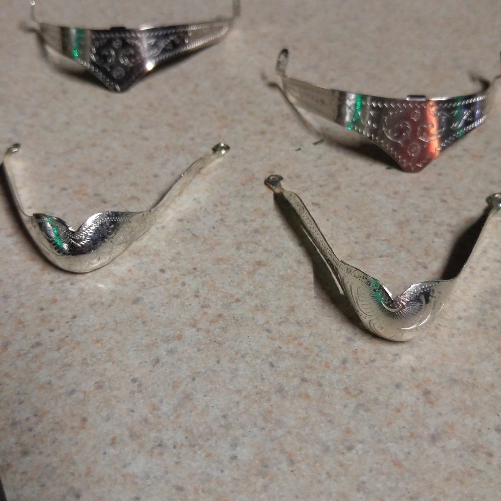 Vintage sterling silver plated boot tips and heel guards